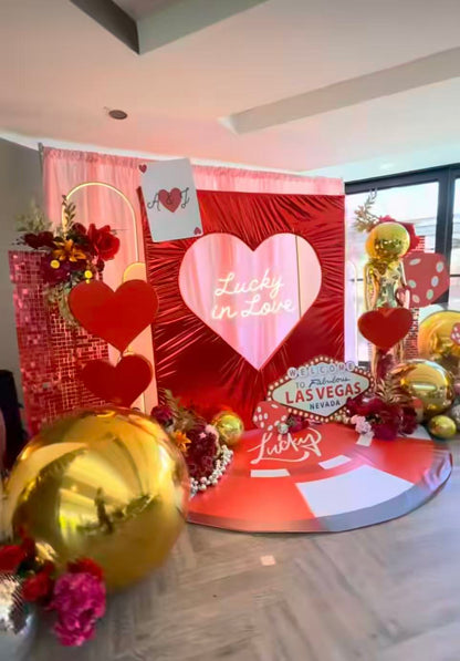 6x6.8ft Heart-Shaped Backdrop Stand – Premium Aluminum Alloy Wedding Arch for Proposals, Bridal Showers & Party Decor – Portable & Sturdy Cutout Heart Frame