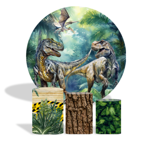 Jurassic Park Dinosaur Party Decoration Round Circle Backdrop Cover Plinth Cylinder Pedestal Cover