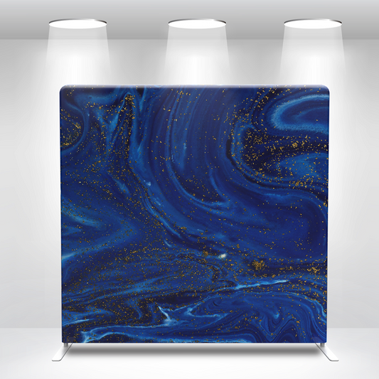 Blue Marble Pillow Case Photo Booth Straight Backdrop Wall Cover With Stand For Birthday Wedding Baby Shower Party