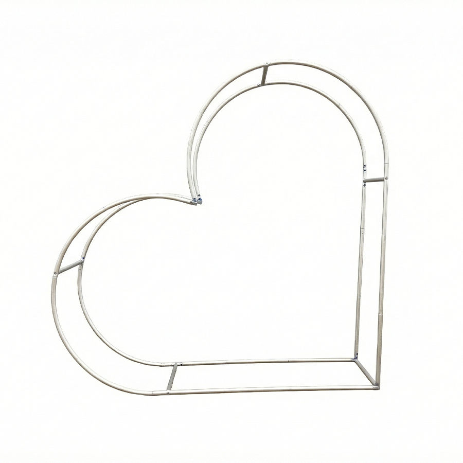 3D 8x8ft Double Layer Side Laying Heart for Party Decor Backdrop Stand