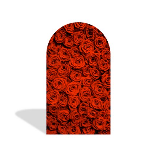 Red Rose Wedding  Party Arch Backdrop Wall Cloth Cover