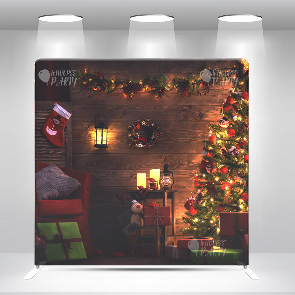 Merry Christmas Decoration Pillow Case Photo Booth Backdrop Wall Cover With Stand