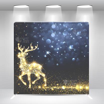 Merry Christmas Decoration Golden reindeer Pillow Case Photo Booth Backdrop Wall Cover With Stand For party