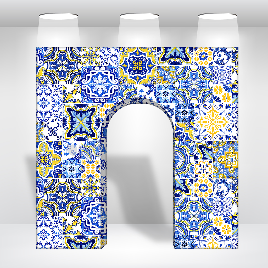 8x8ft 3d Triomphe Party Backdrop Stand Triumphal Backdrop 3D Square Backdrop