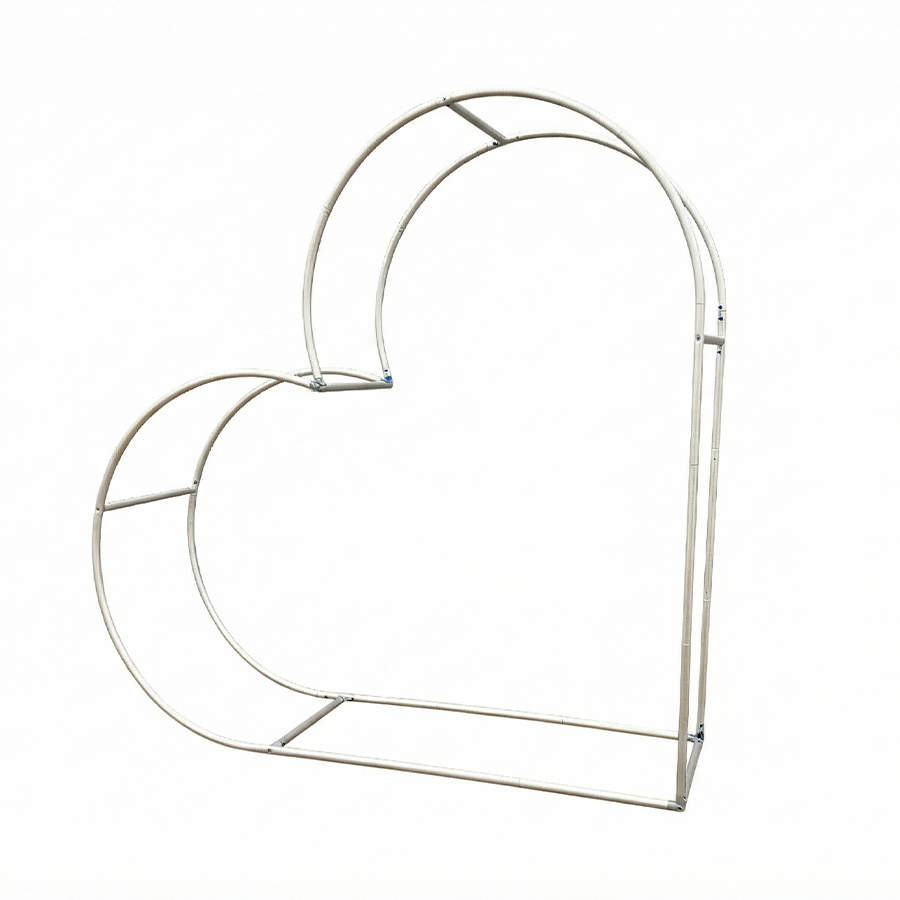 3D 8x8ft Double Layer Side Laying Heart for Party Decor Backdrop Stand