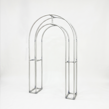 4.3x7ft 3D Arch Backdrop Stand With Ruched Fabric Cover For Birthday Baby Shower Party Backdrop