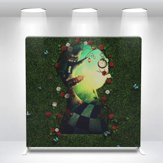 The  In Wonderland Birthday Baby Shower Party Backdrop Wall Cover With Stand