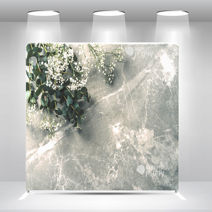 Elegant Marble Backdrop with Eucalyptus  Wedding Just MarriedMarried Pillow Case Photo Booth Backdrop Wall Cover With Stand For Party Photography Photo Shoot Studio Props