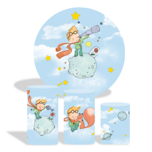 Prince birthday party decoration round circle backdrop cover plinth cylinder pedestal cover