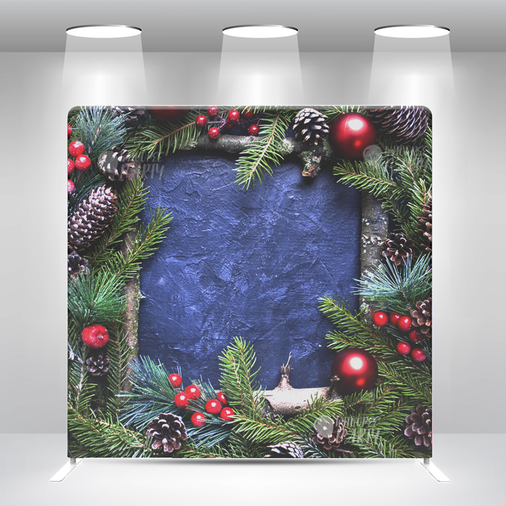 Merry Christmas Decoration Pillow Case Photo Booth Backdrop Wall Cover With Stand For party