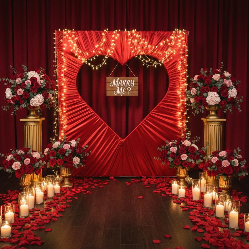 6x6.8ft Heart-Shaped Backdrop Stand