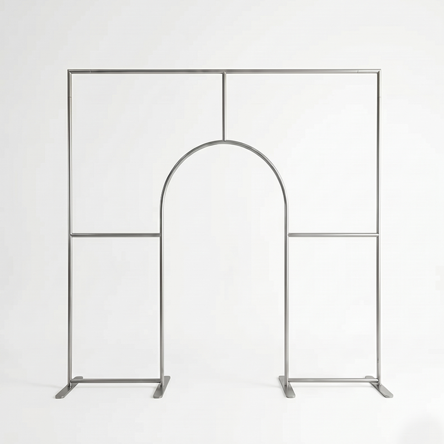 Arco de bienvenida con puerta abierta de tubo de aleación de aluminio, soporte de pared para decoración de fiestas de cumpleaños y bodas.