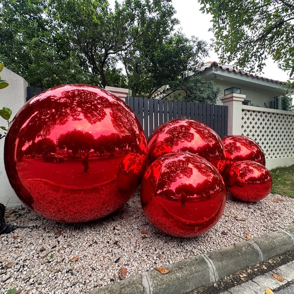 Red Color Inflatable Mirror Ball Reusable Big Bubble Shiny Balloon Balls