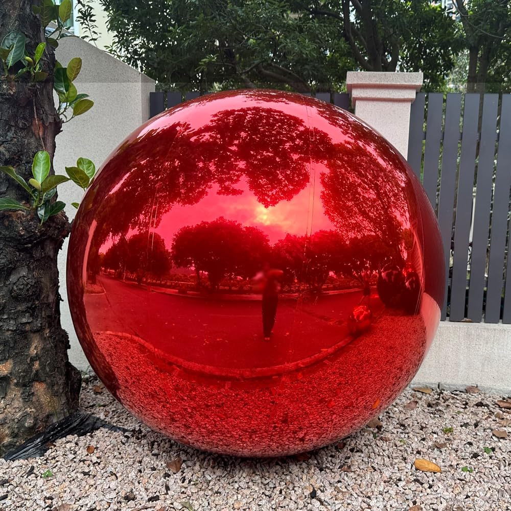 Red Color Inflatable Mirror Ball Reusable Big Bubble Shiny Balloon Balls
