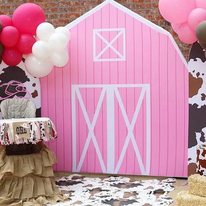 Arco de fondo de pared con diseño de casa de campo de 2,1 x 2,1 m para decoración de fiesta de cumpleaños y baby shower 