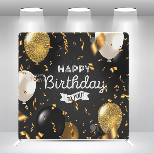 Glitter And Glam Balloons Happy Birthday Party Decoration Background Pillowcase Bracket and Cover Set