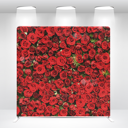 Rose Flower Pillow Case Photo Booth Backdrop Wall Cloth Cover With Stand For Birthday Wedding Baby Shower Party