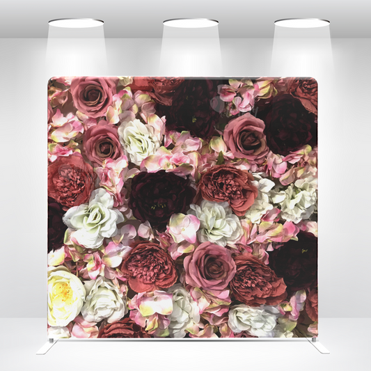 Flower Pillow Case Photo Booth Backdrop Wall Cloth Cover With Stand For Birthday Wedding Baby Shower Party