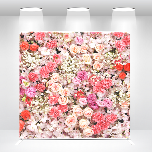 Flower Pillow Case Photo Booth Backdrop Wall Cloth Cover With Stand For Birthday Wedding Baby Shower Party