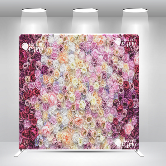 Flower Pillow Case Photo Booth Backdrop Wall Cloth Cover With Stand For Birthday Wedding Baby Shower Party