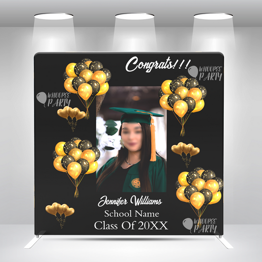 Congratulation Congrats  Graduate  Party Balloon Backdrop Wall Cover With Stand