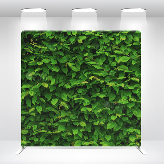 Tropical Fern Green Leaf Pillow Case Photo Booth Straight Backdrop Wall Cloth Cover With Stand For Birthday Wedding Baby Shower Party