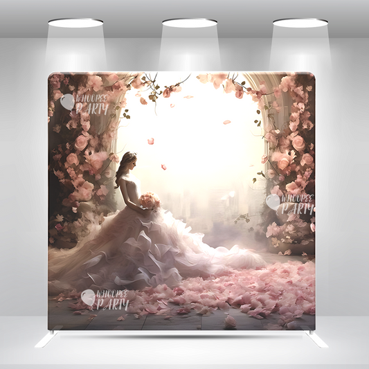 Wedding Just Married Pillow Case Photo Booth Backdrop Wall Cover With Stand For Birthday Party Photography Photo Shoot Studio Props