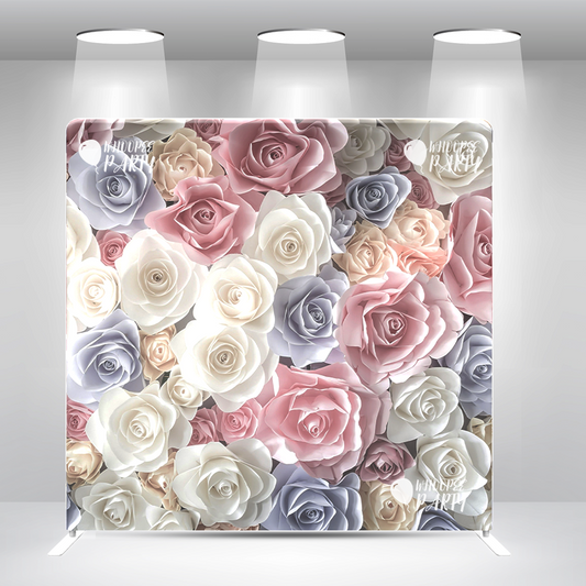 Flower Pillow Case Photo Booth Backdrop Wall Cloth Cover With Stand For Birthday Wedding Baby Shower Party