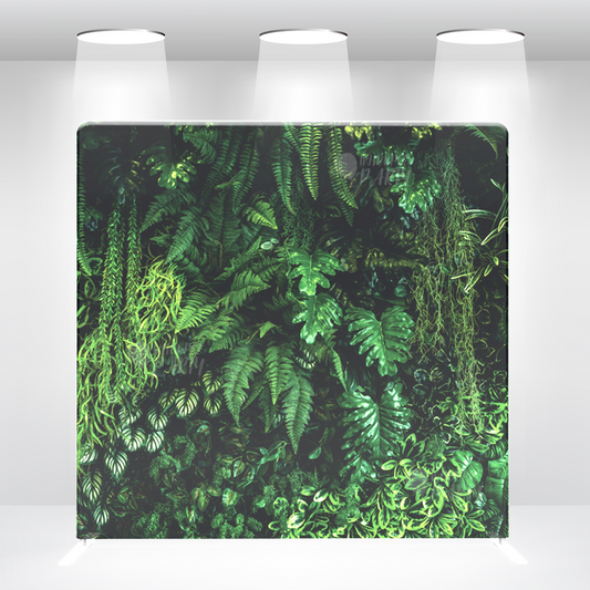 Tropical Fern Green Leaf Pillow Case Photo Booth Straight Backdrop Wall Cloth Cover With Stand For Birthday Wedding Baby Shower Party