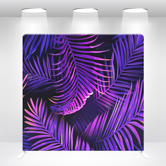 Tropical Fern Green Leaf Pillow Case Photo Booth Straight Backdrop Wall Cloth Cover With Stand For Birthday Wedding Baby Shower Party