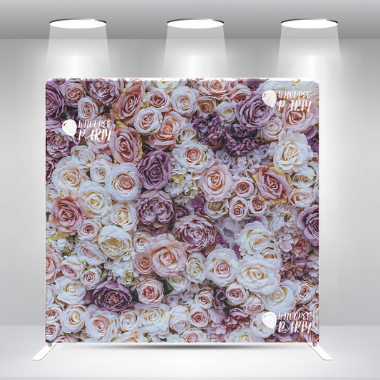 Flower Pillow Case Photo Booth Backdrop Wall Cloth Cover With Stand For Birthday Wedding Baby Shower Party