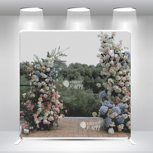 Wedding Just Married Pillow Case Photo Booth Backdrop Wall Cover With Stand For Birthday Party Photography Photo Shoot Studio Props