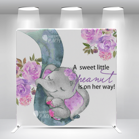 A Sweet Little Peanul Is On Her Way Pillow Case Photo Booth Backdrop Wall Cover With Stand For Birthday Party Photography Photo Shoot Studio Props