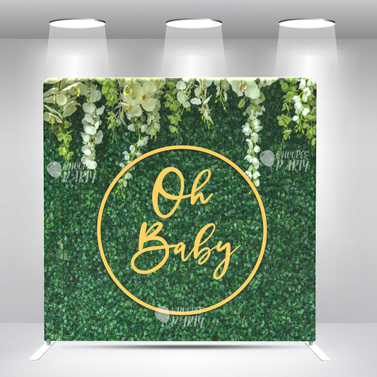 Oh  Baby  Pillow Case Photo Booth Backdrop Wall Cover With Stand For Birthday Party Photography Photo Shoot Studio Props