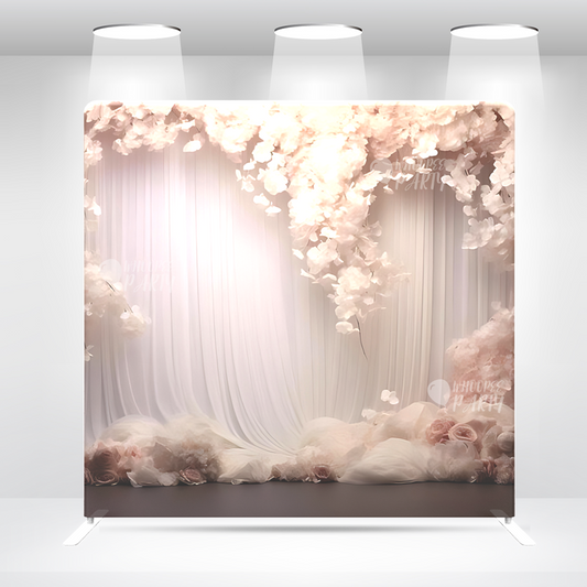 Wedding Just Married Pillow Case Photo Booth Backdrop Wall Cover With Stand For Birthday Party Photography Photo Shoot Studio Props