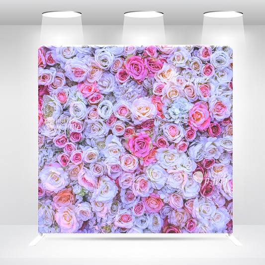 Flower Pillow Case Photo Booth Backdrop Wall Cloth Cover With Stand For Birthday Wedding Baby Shower Party