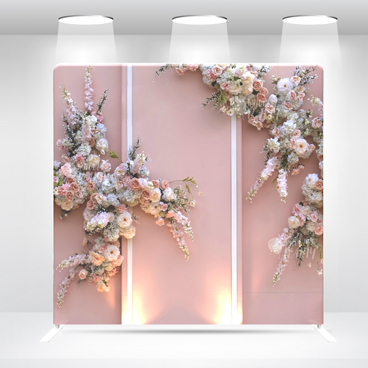 Flower Pillow Case Photo Booth Backdrop Wall Cloth Cover With Stand For Birthday Wedding Baby Shower Party