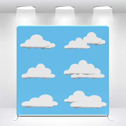 The blue sky and white clouds Pillow Case Photo Booth Backdrop Wall Cover With Stand For Birthday Party Photography Photo Shoot Studio Props