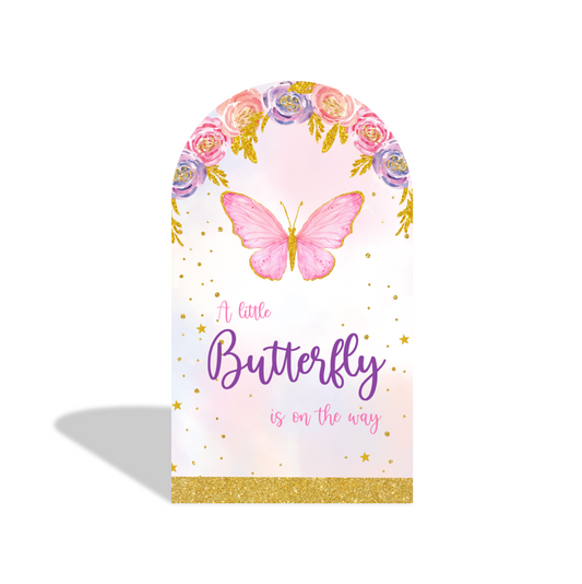 Flora Butterfly Happy Birthday Party Arch Backdrop Wall Cloth Cover