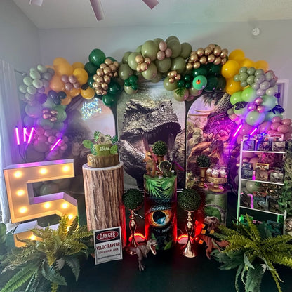 Dinosaur Theme Birthday Baby Shower Party Arch Backdrop Wall Cloth Cover