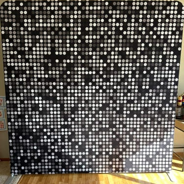 Black Gray White Polka Dot Pillow Case Photo Booth Straight Backdrop 1