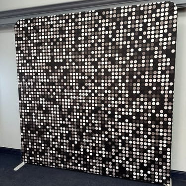 Black Gray White Polka Dot Pillow Case Photo Booth Straight Backdrop 2