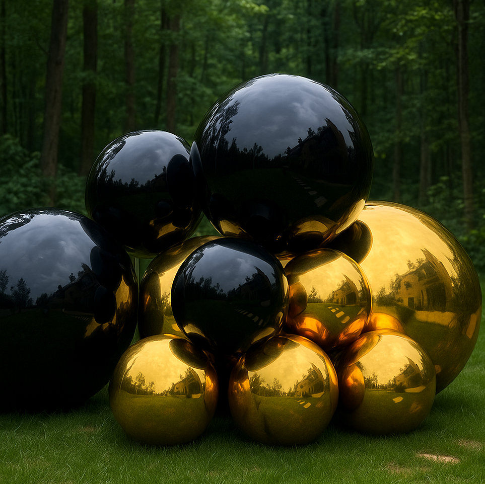 Black Color Inflatable Mirror Ball Reusable Big Bubble Shiny Balloon Balls