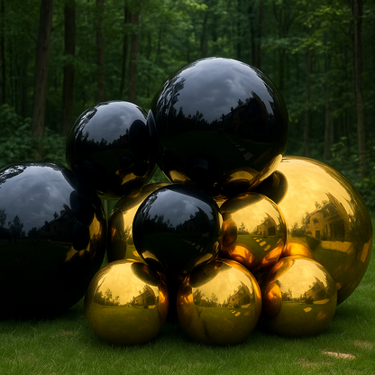 Black Color Inflatable Mirror Ball Reusable Big Bubble Shiny Balloon Balls