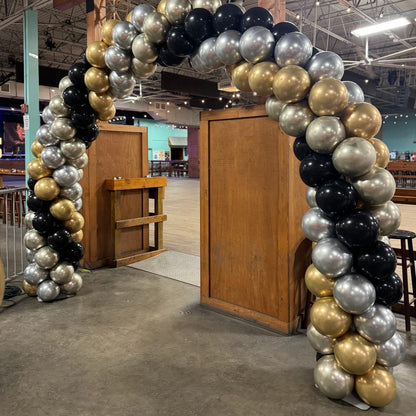 Soporte para globos y flores de aleación de aluminio de 10 x 8 pies para bodas, cumpleaños y baby showers.