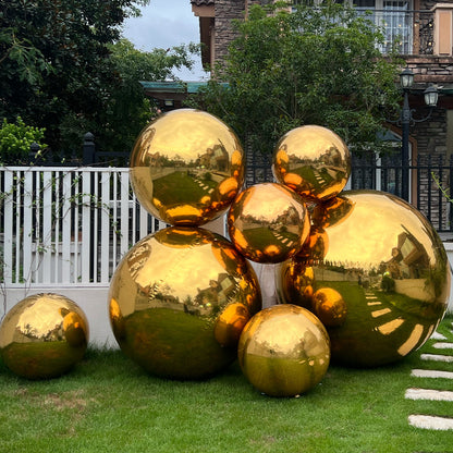 Golden Color Inflatable Mirror Ball Reusable Big Bubble Shiny Balloon Balls