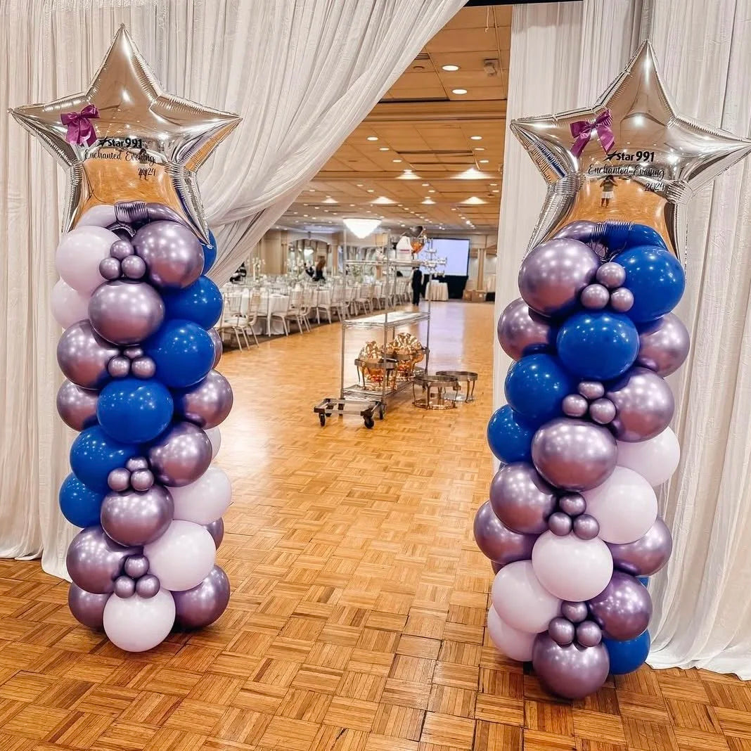 2pcs Adjustable Balloon Column Stand Flower Column Stand Made of Aluminum Alloy Tube