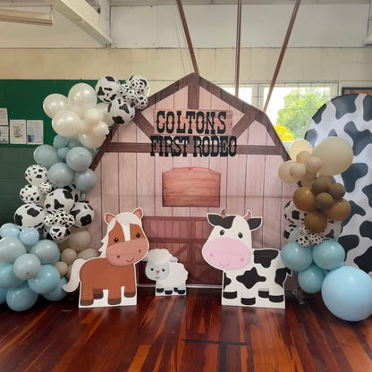 7x7ft Farm House Barn Arch Backdrop Wall Cover Stand For Birthday Baby Shower Party Decoration