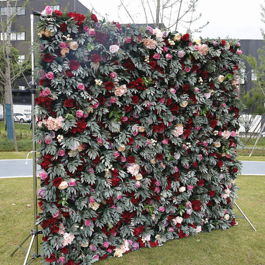 Cloth Curtain Silk Flower Wall For Birthday Wedding Backdrop Decoration Outdoor Event Party Decor Props