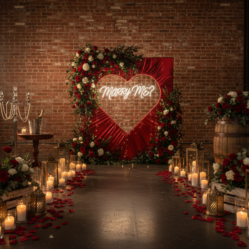 Proposals cutout heart backdrop
